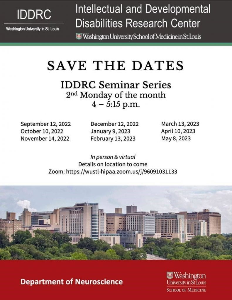 IDDRC Seminar Series:  Save the Dates
